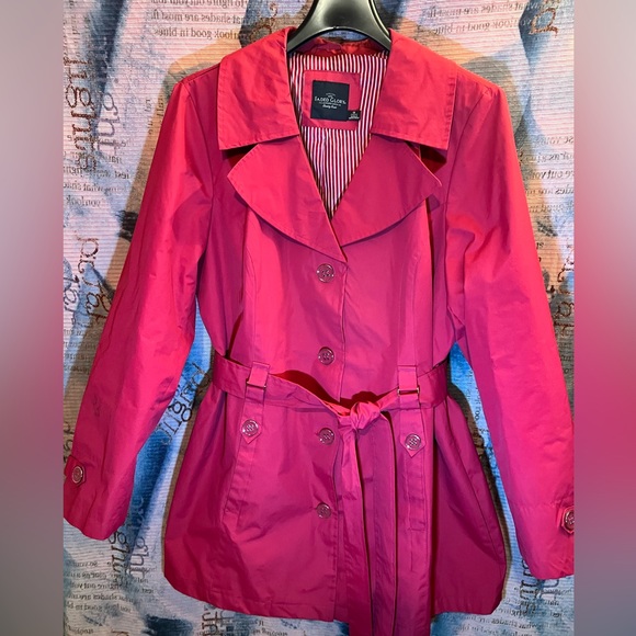 Faded Glory Jackets & Coats Hot Pink Trench Coat Rain Coat Size X